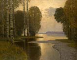 landscape with birch trees